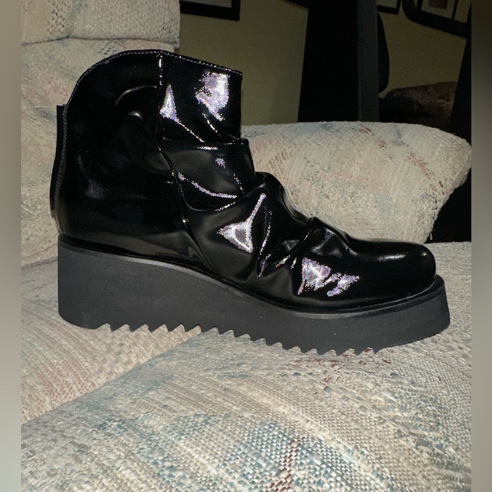 Authentic Leather Platform Italian Openclosedshoes - image 3